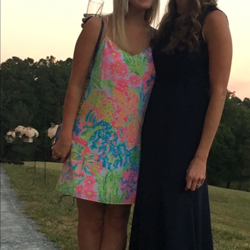 Strappy colorful spring Lilly Pulitzer bright floral tank top slip dress